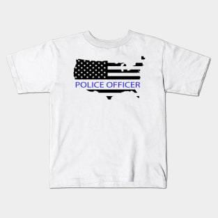 Police Officer Flag Kids T-Shirt